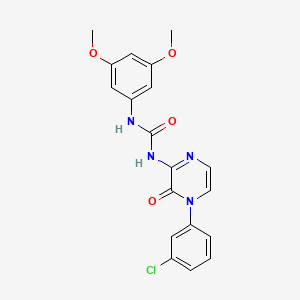 molecular formula C19H17ClN4O4 B2508346 1-(4-(3-Chlorophenyl)-3-oxo-3,4-dihydropyrazin-2-yl)-3-(3,5-dimethoxyphenyl)urea CAS No. 1105247-24-2
