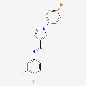 molecular formula C17H11BrCl2N2 B2508353 N-{(E)-[1-(4-溴苯基)-1H-吡咯-3-基]亚甲基}-3,4-二氯苯胺 CAS No. 691870-07-2