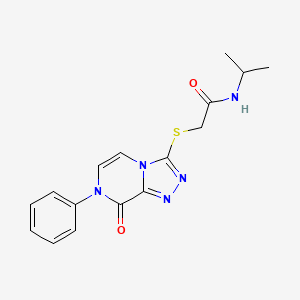 molecular formula C16H17N5O2S B2508354 N-isopropyl-2-[(8-oxo-7-phenyl-7,8-dihydro[1,2,4]triazolo[4,3-a]pyrazin-3-yl)thio]acetamide CAS No. 1242871-07-3