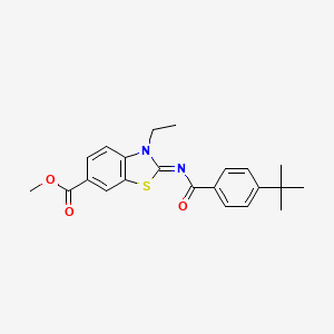 (E)-methyl 2-((4-(tert-butyl)benzoyl)imino)-3-ethyl-2,3-dihydrobenzo[d]thiazole-6-carboxylate