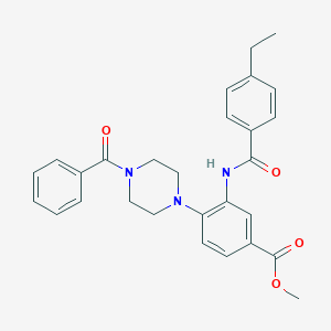 molecular formula C28H29N3O4 B250836 Methyl 4-(4-benzoyl-1-piperazinyl)-3-[(4-ethylbenzoyl)amino]benzoate 