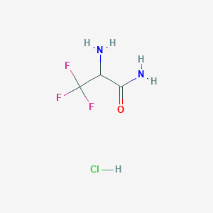 molecular formula C3H6ClF3N2O B2508365 2-Amino-3,3,3-trifluoropropanamide;hydrochloride CAS No. 1849182-55-3