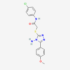 molecular formula C17H16ClN5O2S B2508371 2-{[4-amino-5-(4-methoxyphenyl)-4H-1,2,4-triazol-3-yl]sulfanyl}-N-(4-chlorophenyl)acetamide CAS No. 781654-63-5