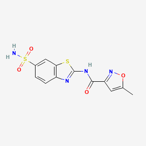 molecular formula C12H10N4O4S2 B2508384 5-methyl-N-(6-sulfamoylbenzo[d]thiazol-2-yl)isoxazole-3-carboxamide CAS No. 946357-06-8