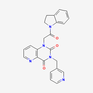 molecular formula C23H19N5O3 B2508387 1-(2-(吲哚-1-基)-2-氧代乙基)-3-(吡啶-3-基甲基)吡啶并[3,2-d]嘧啶-2,4(1H,3H)-二酮 CAS No. 941908-10-7