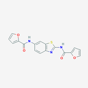molecular formula C17H11N3O4S B250839 N-[6-(2-furoylamino)-1,3-benzothiazol-2-yl]-2-furamide 