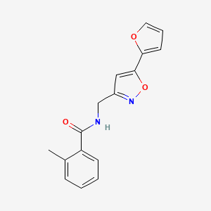 B2508391 N-((5-(furan-2-yl)isoxazol-3-yl)methyl)-2-methylbenzamide CAS No. 1105203-91-5