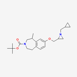B2508392 Tert-butyl 7-[[1-(cyclopropylmethyl)aziridin-2-yl]methoxy]-5-methyl-1,2,4,5-tetrahydro-3-benzazepine-3-carboxylate CAS No. 2418707-39-6