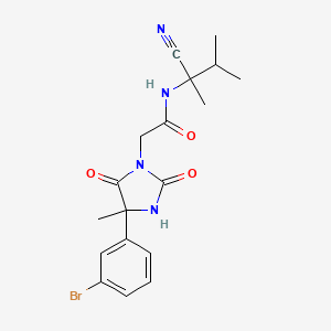 B2508397 2-[4-(3-bromophenyl)-4-methyl-2,5-dioxoimidazolidin-1-yl]-N-(2-cyano-3-methylbutan-2-yl)acetamide CAS No. 956517-08-1