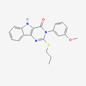 molecular formula C20H19N3O2S B2508399 3-(3-methoxyphenyl)-2-(propylthio)-3H-pyrimido[5,4-b]indol-4(5H)-one CAS No. 536706-82-8