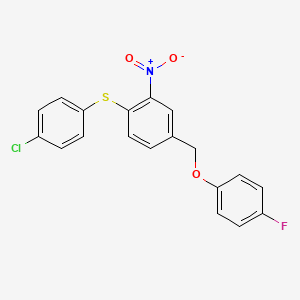 B2508405 4-[(4-Chlorophenyl)sulfanyl]-3-nitrobenzyl 4-fluorophenyl ether CAS No. 477869-49-1