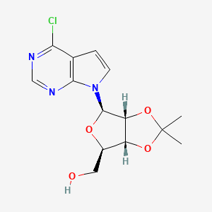 molecular formula C14H16ClN3O4 B2508406 ((3AR,4R,6R,6AR)-6-(4-氯-7H-吡咯并[2,3-D]嘧啶-7-YL)-2,2-二甲基四氢呋喃[3,4-D][1,3]二氧杂环-4-基)甲醇 CAS No. 158078-04-7