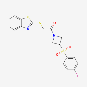 2-(1,3-benzothiazol-2-ylsulfanyl)-1-[3-(4-fluorobenzenesulfonyl)azetidin-1-yl]ethan-1-one