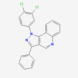 molecular formula C22H13Cl2N3 B2508414 1-(3,4-dichlorophenyl)-3-phenyl-1H-pyrazolo[4,3-c]quinoline CAS No. 901018-00-6