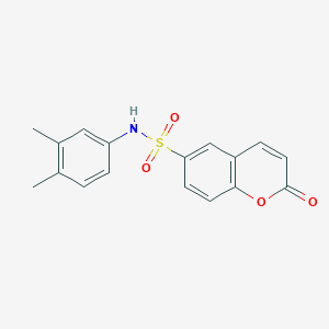 molecular formula C17H15NO4S B2508415 N-(3,4-二甲基苯基)-2-氧代-2H-香豆素-6-磺酰胺 CAS No. 873674-98-7