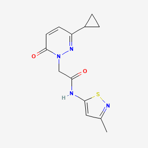 molecular formula C13H14N4O2S B2508418 2-(3-环丙基-6-氧代哒嗪-1(6H)-基)-N-(3-甲基异噻唑-5-基)乙酰胺 CAS No. 2034424-46-7