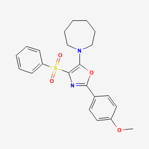 molecular formula C22H24N2O4S B2508460 1-[2-(4-Methoxyphenyl)-4-(phenylsulfonyl)-1,3-oxazol-5-yl]azepane CAS No. 620558-69-2