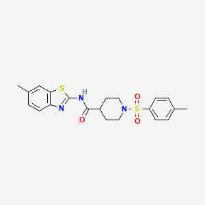 molecular formula C21H23N3O3S2 B2508463 N-(6-甲基苯并[d]噻唑-2-基)-1-甲苯磺酰基哌啶-4-甲酰胺 CAS No. 941893-06-7