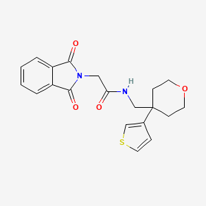 2-(1,3-dioxo-2,3-dihydro-1H-isoindol-2-yl)-N-{[4-(thiophen-3-yl)oxan-4-yl]methyl}acetamide