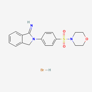 molecular formula C18H20BrN3O3S B2508465 2-[4-(Morpholin-4-ylsulfonyl)phenyl]isoindolin-1-imine hydrobromide CAS No. 1049745-70-1