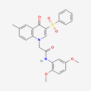 2-[3-(benzenesulfonyl)-6-methyl-4-oxo-1,4-dihydroquinolin-1-yl]-N-(2,5-dimethoxyphenyl)acetamide