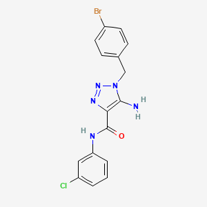 molecular formula C16H13BrClN5O B2508470 5-amino-1-(4-bromobenzyl)-N-(3-chlorophenyl)-1H-1,2,3-triazole-4-carboxamide CAS No. 899981-09-0