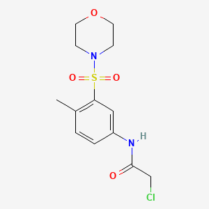 molecular formula C13H17ClN2O4S B2508480 2-chloro-N-[4-methyl-3-(morpholine-4-sulfonyl)phenyl]acetamide CAS No. 380432-17-7