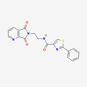 molecular formula C19H14N4O3S B2508482 N-(2-(5,7-二氧代-5H-吡咯并[3,4-b]吡啶-6(7H)-基)乙基)-2-苯并噻唑-4-甲酰胺 CAS No. 2034494-58-9