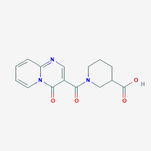 molecular formula C15H15N3O4 B2508487 1-[(4-氧代-4H-吡啶并[1,2-a]嘧啶-3-基)羰基]哌啶-3-羧酸 CAS No. 1571766-28-3