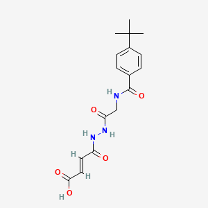 molecular formula C17H21N3O5 B2508488 (E)-4-(2-(2-(4-(叔丁基)苯甲酰胺)乙酰)肼基)-4-氧代丁-2-烯酸 CAS No. 392247-37-9