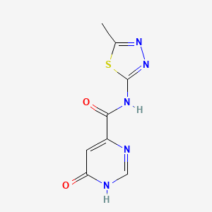 molecular formula C8H7N5O2S B2508489 6-hydroxy-N-(5-méthyl-1,3,4-thiadiazol-2-yl)pyrimidine-4-carboxamide CAS No. 2034578-12-4