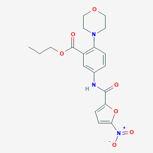 molecular formula C19H21N3O7 B250849 Propyl 2-(4-morpholinyl)-5-[(5-nitro-2-furoyl)amino]benzoate 