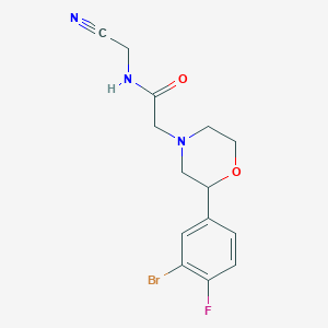 molecular formula C14H15BrFN3O2 B2508491 2-[2-(3-Bromo-4-fluorophenyl)morpholin-4-yl]-N-(cyanomethyl)acetamide CAS No. 2224178-57-6