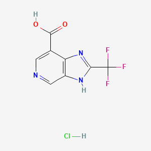 molecular formula C8H5ClF3N3O2 B2508499 2-(trifluoromethyl)-1H-imidazo[4,5-c]pyridine-7-carboxylic acid hydrochloride CAS No. 1955547-52-0
