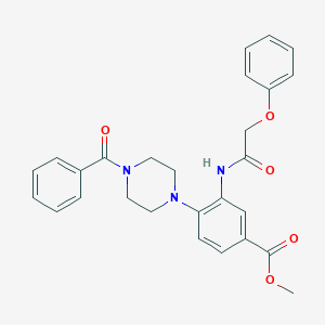 molecular formula C27H27N3O5 B250850 Methyl 4-(4-benzoyl-1-piperazinyl)-3-[(phenoxyacetyl)amino]benzoate 