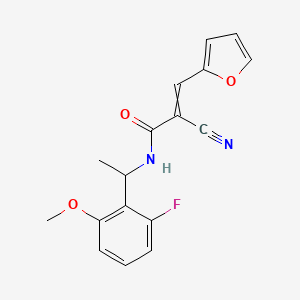 molecular formula C17H15FN2O3 B2508514 2-cyano-N-[1-(2-fluoro-6-methoxyphenyl)ethyl]-3-(furan-2-yl)prop-2-enamide CAS No. 1428115-31-4