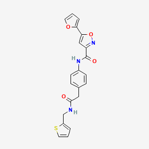 5-(furan-2-yl)-N-(4-(2-oxo-2-((thiophen-2-ylmethyl)amino)ethyl)phenyl)isoxazole-3-carboxamide