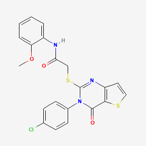 2-[3-(4-chlorophenyl)-4-oxothieno[3,2-d]pyrimidin-2-yl]sulfanyl-N-(2-methoxyphenyl)acetamide