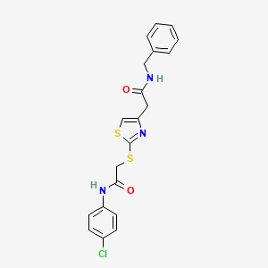 N-benzyl-2-(2-((2-((4-chlorophenyl)amino)-2-oxoethyl)thio)thiazol-4-yl)acetamide