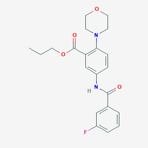 molecular formula C21H23FN2O4 B250852 Propyl 5-[(3-fluorobenzoyl)amino]-2-(4-morpholinyl)benzoate 