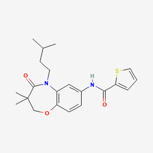 N-(5-isopentyl-3,3-dimethyl-4-oxo-2,3,4,5-tetrahydrobenzo[b][1,4]oxazepin-7-yl)thiophene-2-carboxamide