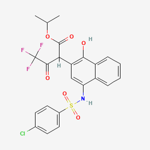 Propan-2-yl 2-[4-[(4-chlorophenyl)sulfonylamino]-1-hydroxynaphthalen-2-yl]-4,4,4-trifluoro-3-oxobutanoate