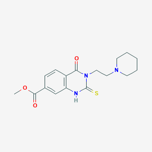 Methyl 4-oxo-3-(2-piperidin-1-ylethyl)-2-thioxo-1,2,3,4-tetrahydroquinazoline-7-carboxylate