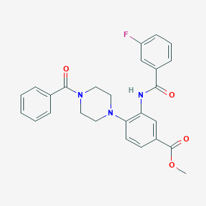 molecular formula C26H24FN3O4 B250854 Methyl 4-(4-benzoyl-1-piperazinyl)-3-[(3-fluorobenzoyl)amino]benzoate 