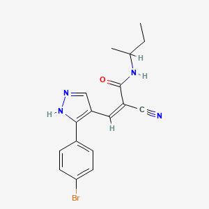 (Z)-3-[5-(4-bromophenyl)-1H-pyrazol-4-yl]-N-butan-2-yl-2-cyanoprop-2-enamide