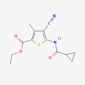 Ethyl 4-cyano-5-(cyclopropanecarbonylamino)-3-methylthiophene-2-carboxylate