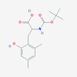 molecular formula C16H23NO5 B2508543 3-(2-Hydroxy-4,6-dimethylphenyl)-2-[(2-methylpropan-2-yl)oxycarbonylamino]propanoic acid CAS No. 99952-72-4