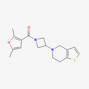 molecular formula C17H20N2O2S B2508545 1-(2,5-ジメチルフラン-3-カルボニル)-3-{4H,5H,6H,7H-チエノ[3,2-c]ピリジン-5-イル}アゼチジン CAS No. 2309554-65-0