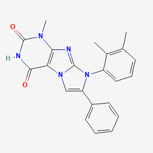 molecular formula C22H19N5O2 B2508548 8-(2,3-dimethylphenyl)-1-methyl-7-phenyl-1H-imidazo[2,1-f]purine-2,4(3H,8H)-dione CAS No. 923421-68-5