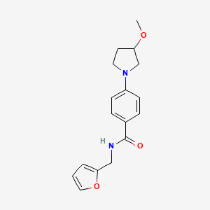 molecular formula C17H20N2O3 B2508551 N-(furan-2-ylmethyl)-4-(3-methoxypyrrolidin-1-yl)benzamide CAS No. 1797022-15-1